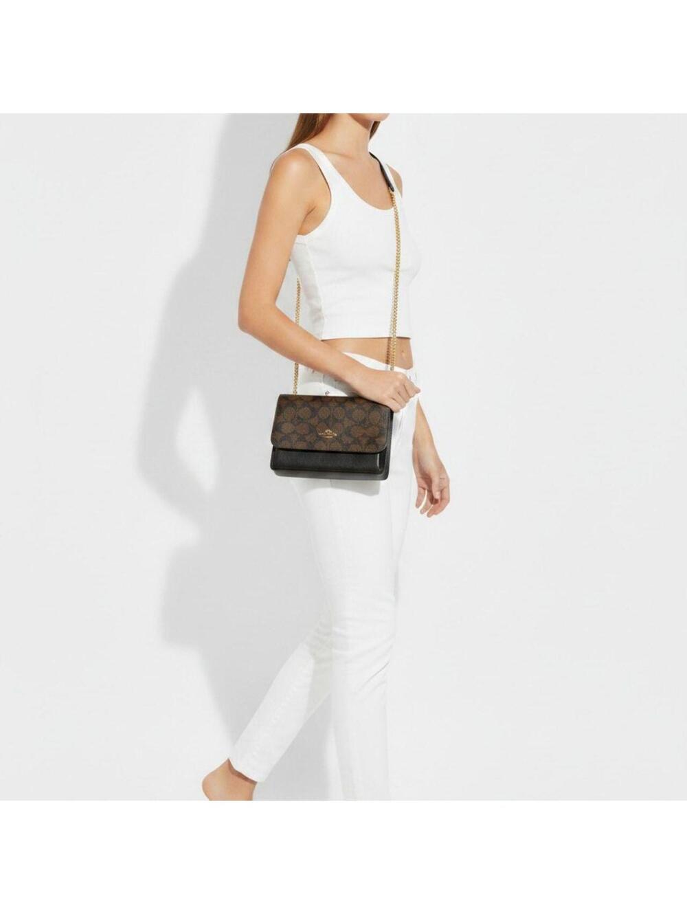 Brown and tan Coach crossbody bag #crossbodybag